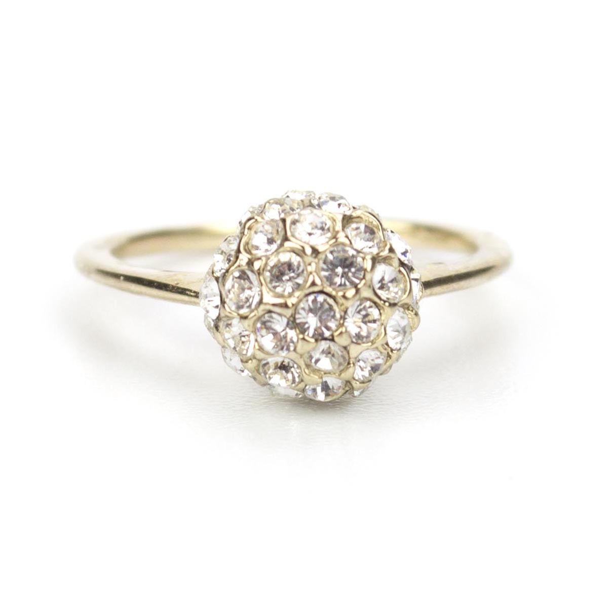crystal ring-diamond ball ring-gold ring-cubic zirconia jewelry