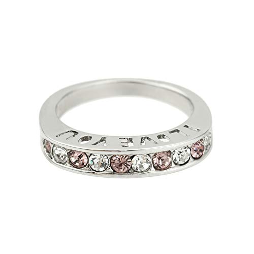 I Love You Amethyst Crystal Band Ring