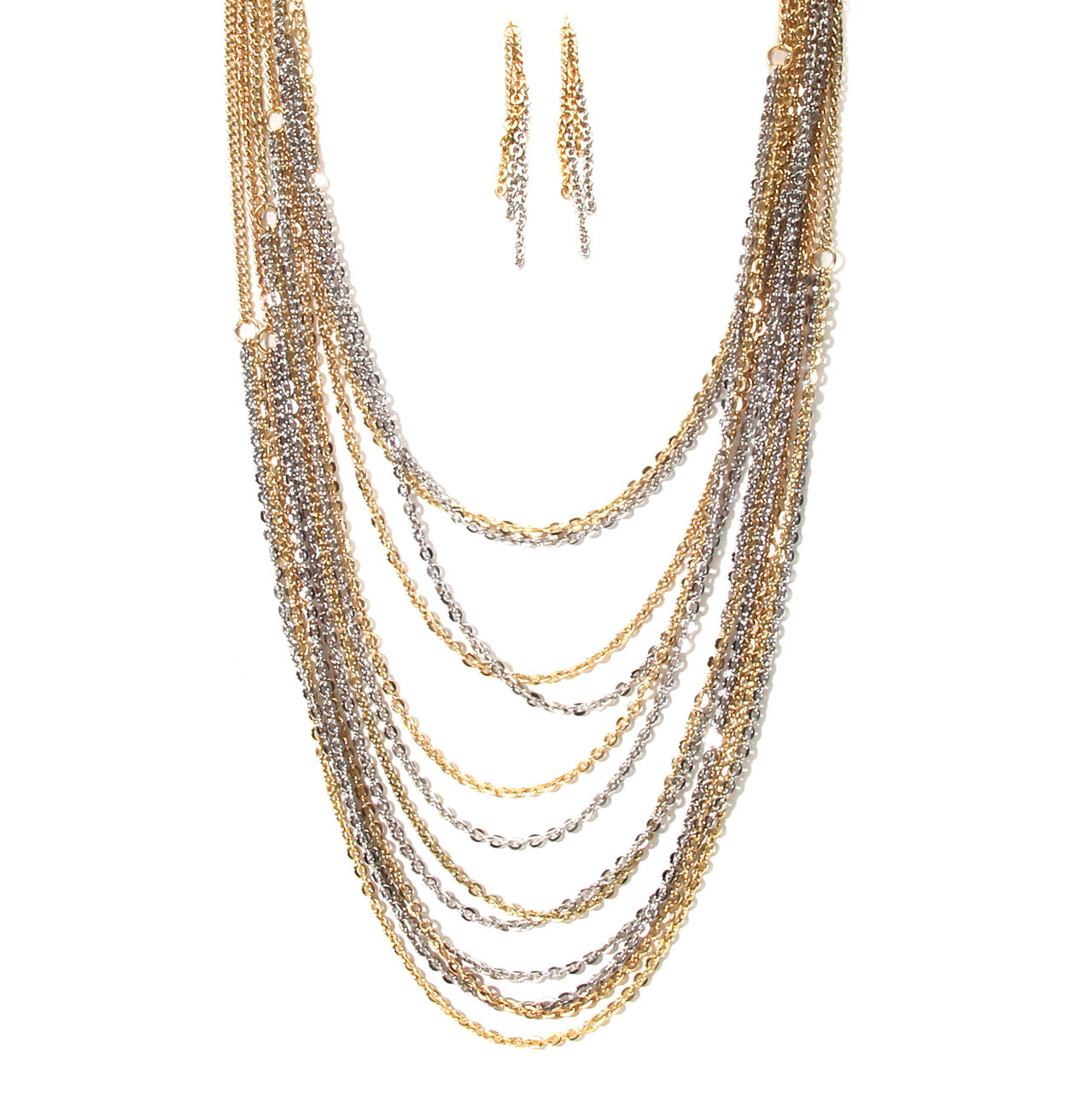 Chained Melody Necklace and Earring Set