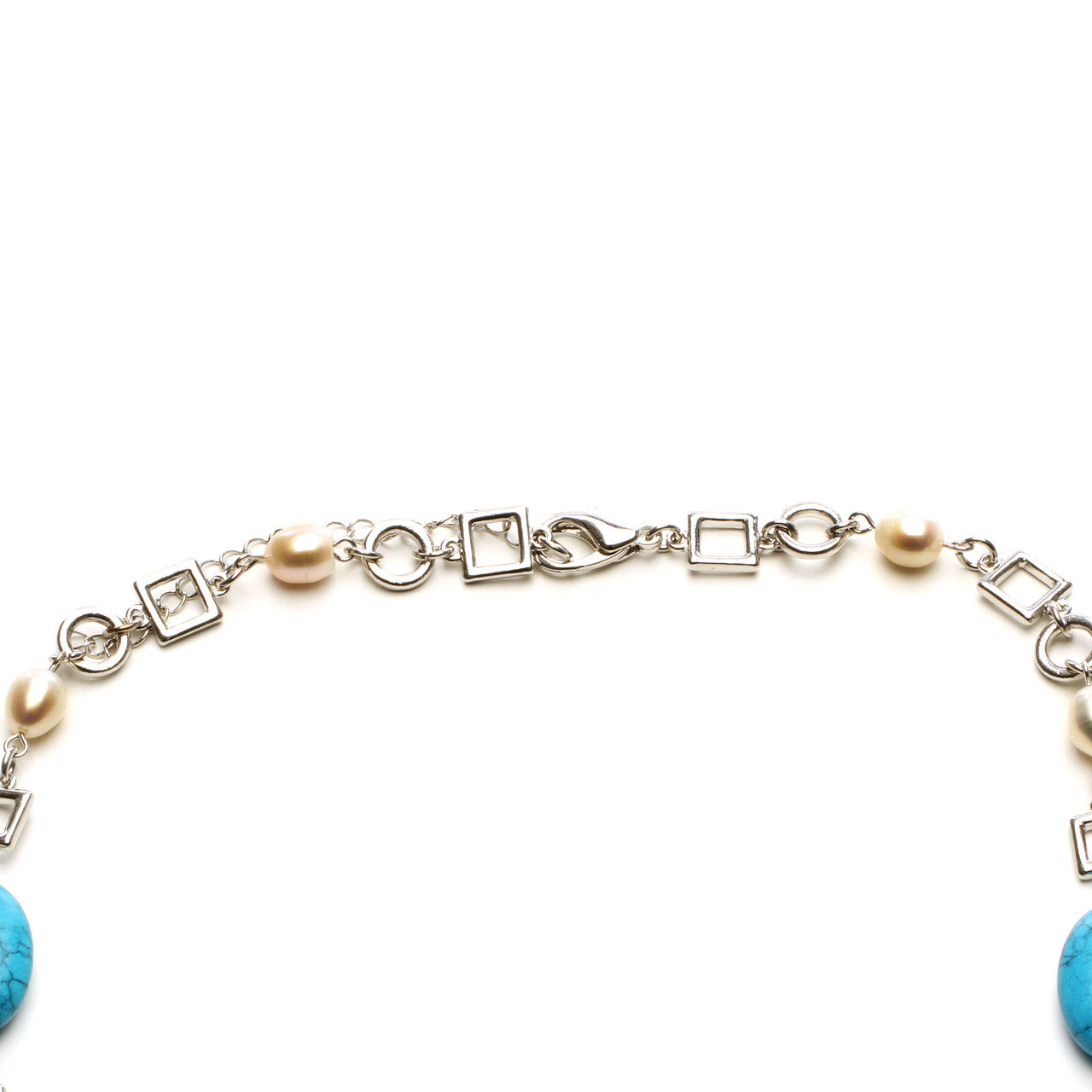 Womens Jewelry Long Turquoise and Fresh Water Pearl Necklace