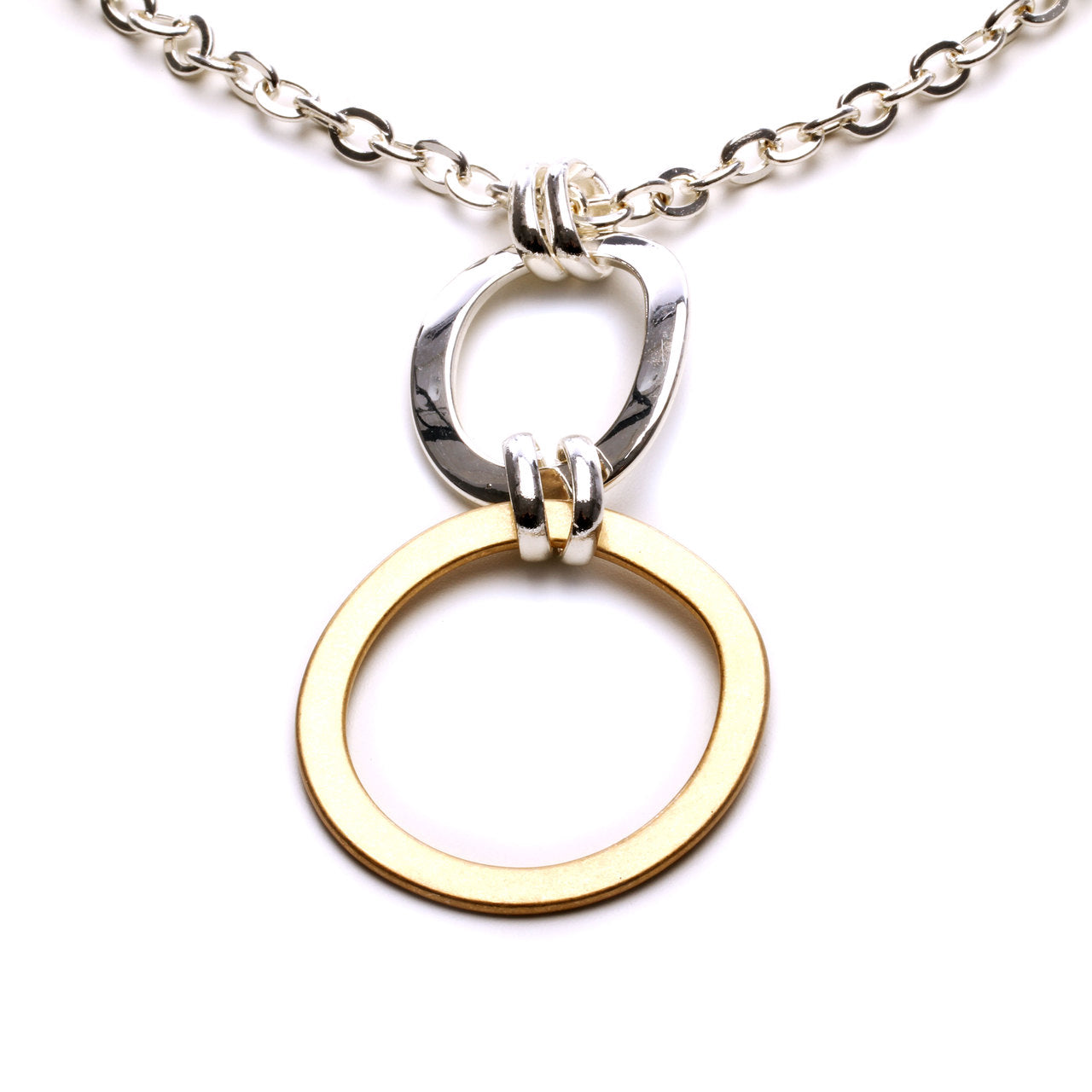 gold-silver-pendant-linked-chain-necklace