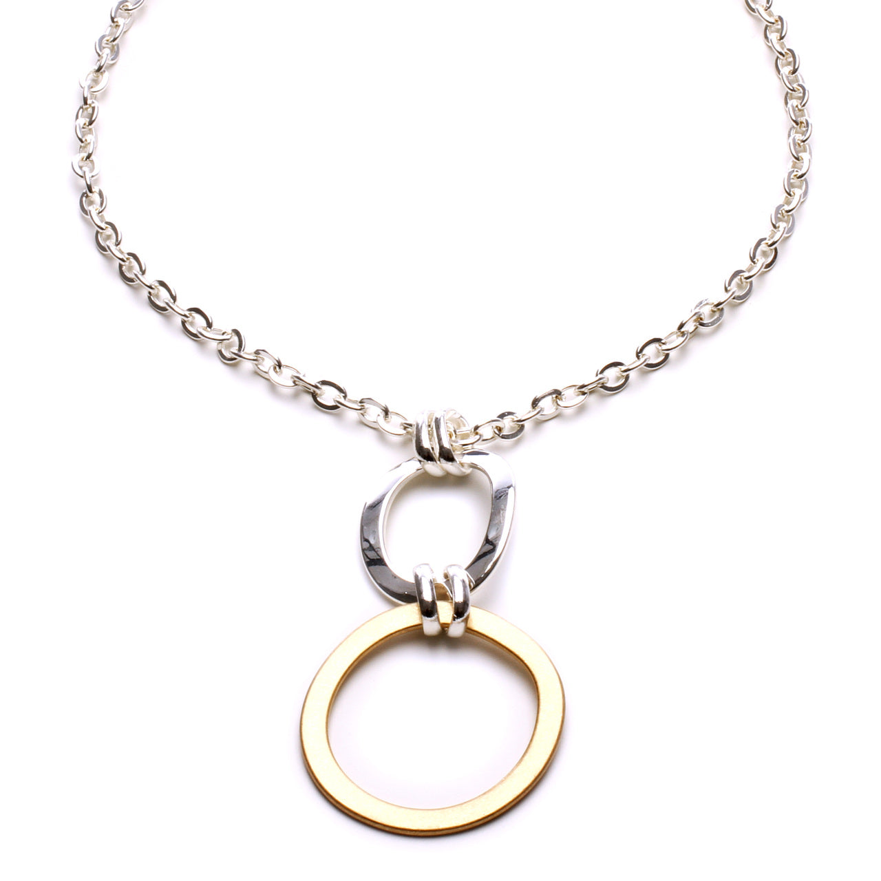 gold-silver-pendant-linked-chain-necklace
