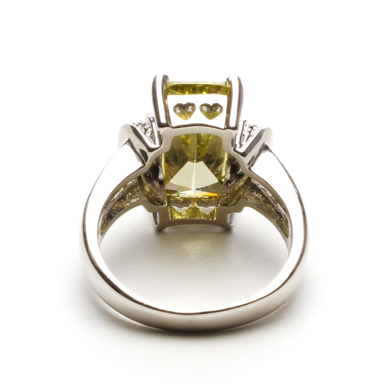 green peridot emerald cut august birthstone ring for women girls