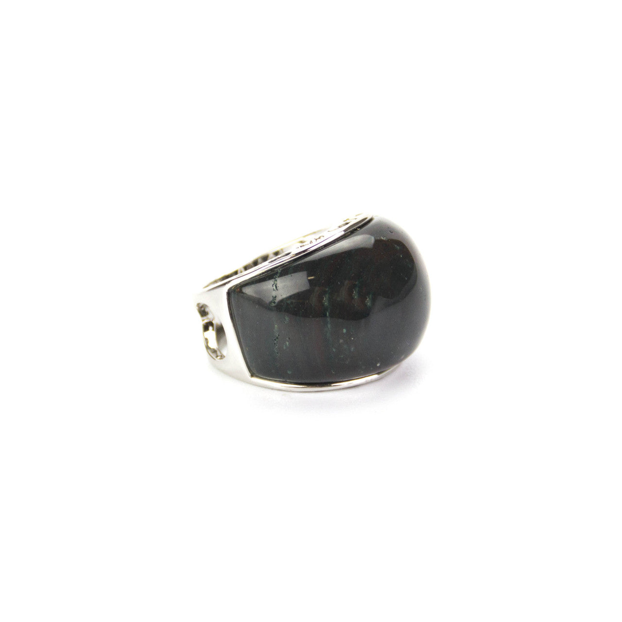 Genuine-stone-Black Agate-womens-Ring
