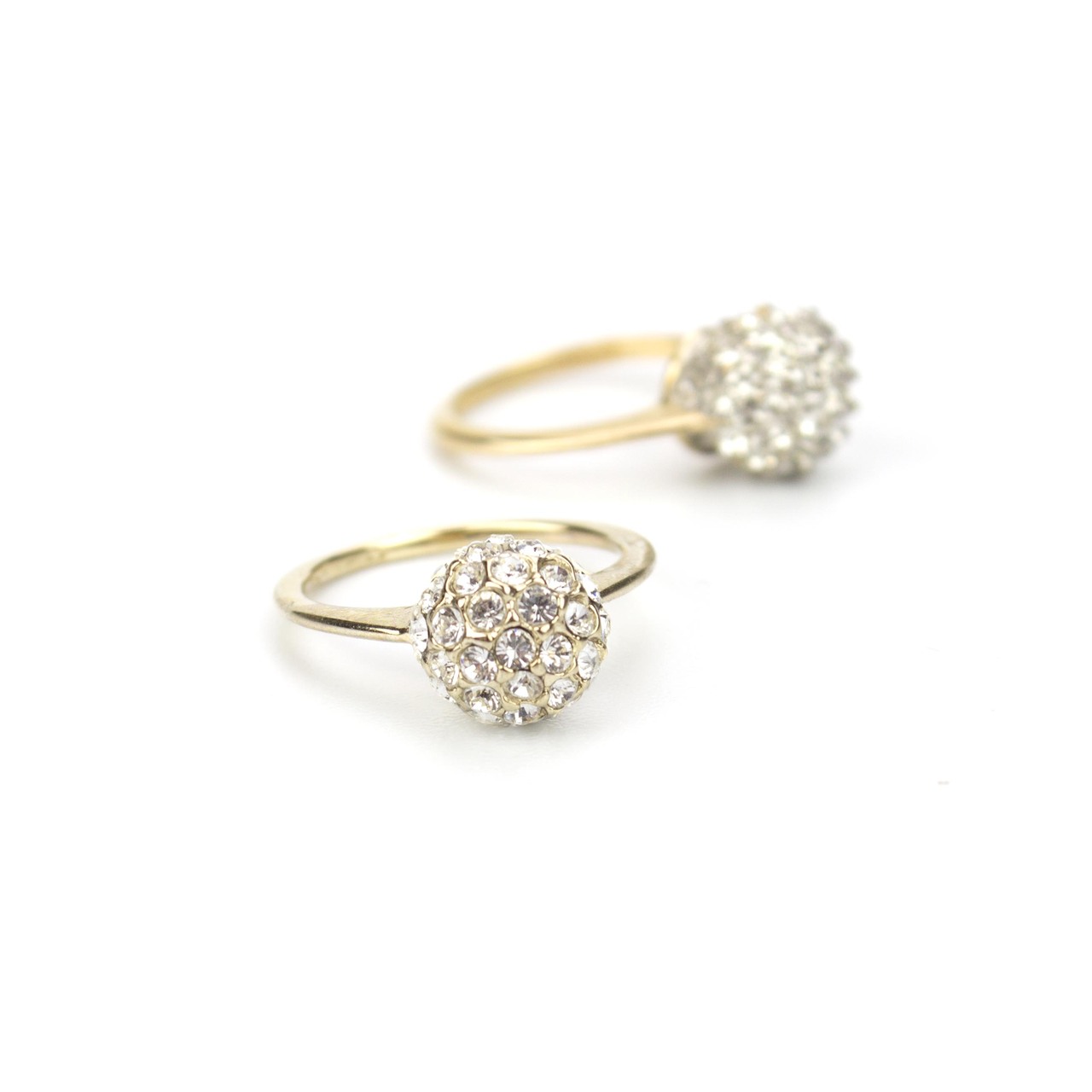 crystal ring-diamond ball ring-gold ring-cubic zirconia jewelry