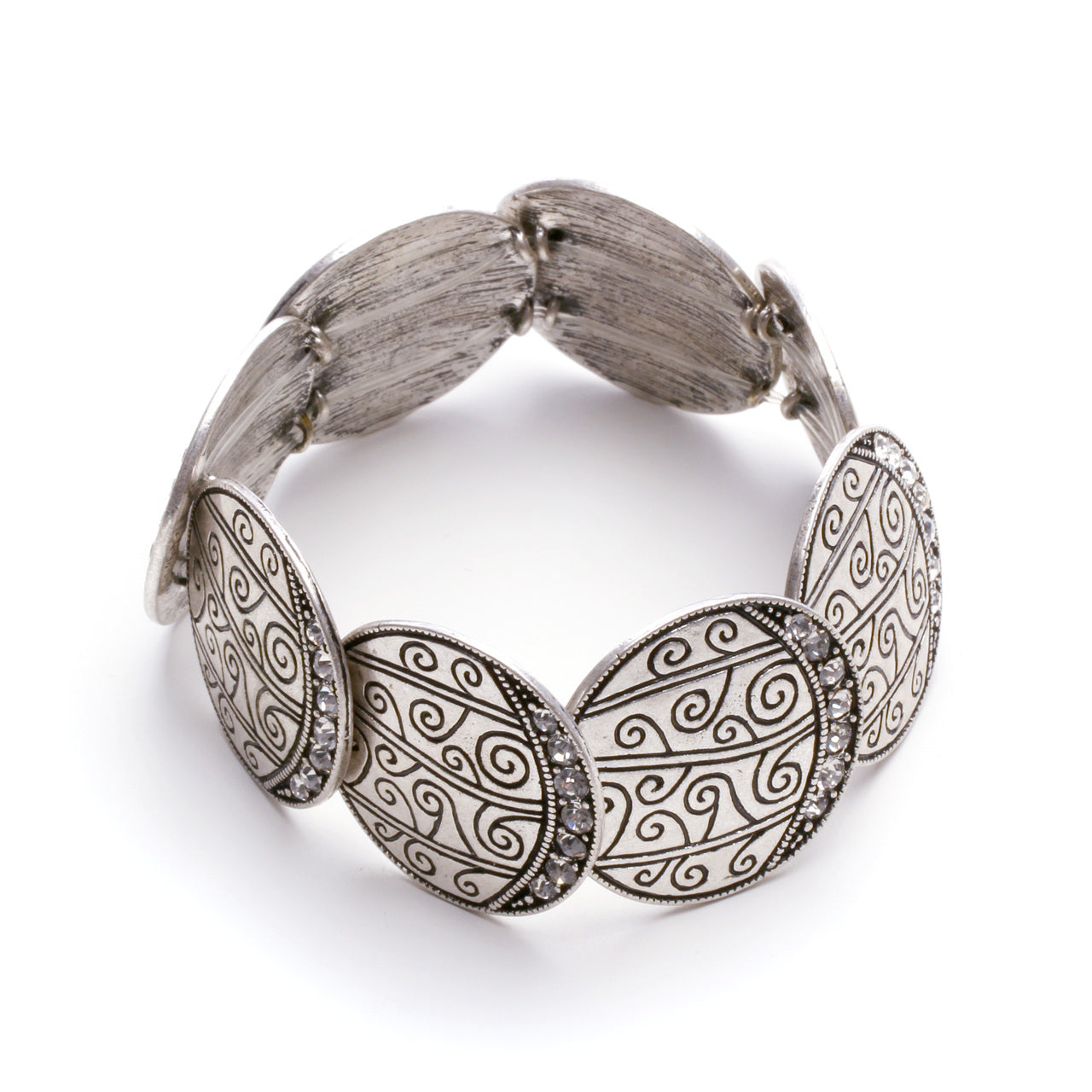 silver-disk-stretch-bracelet