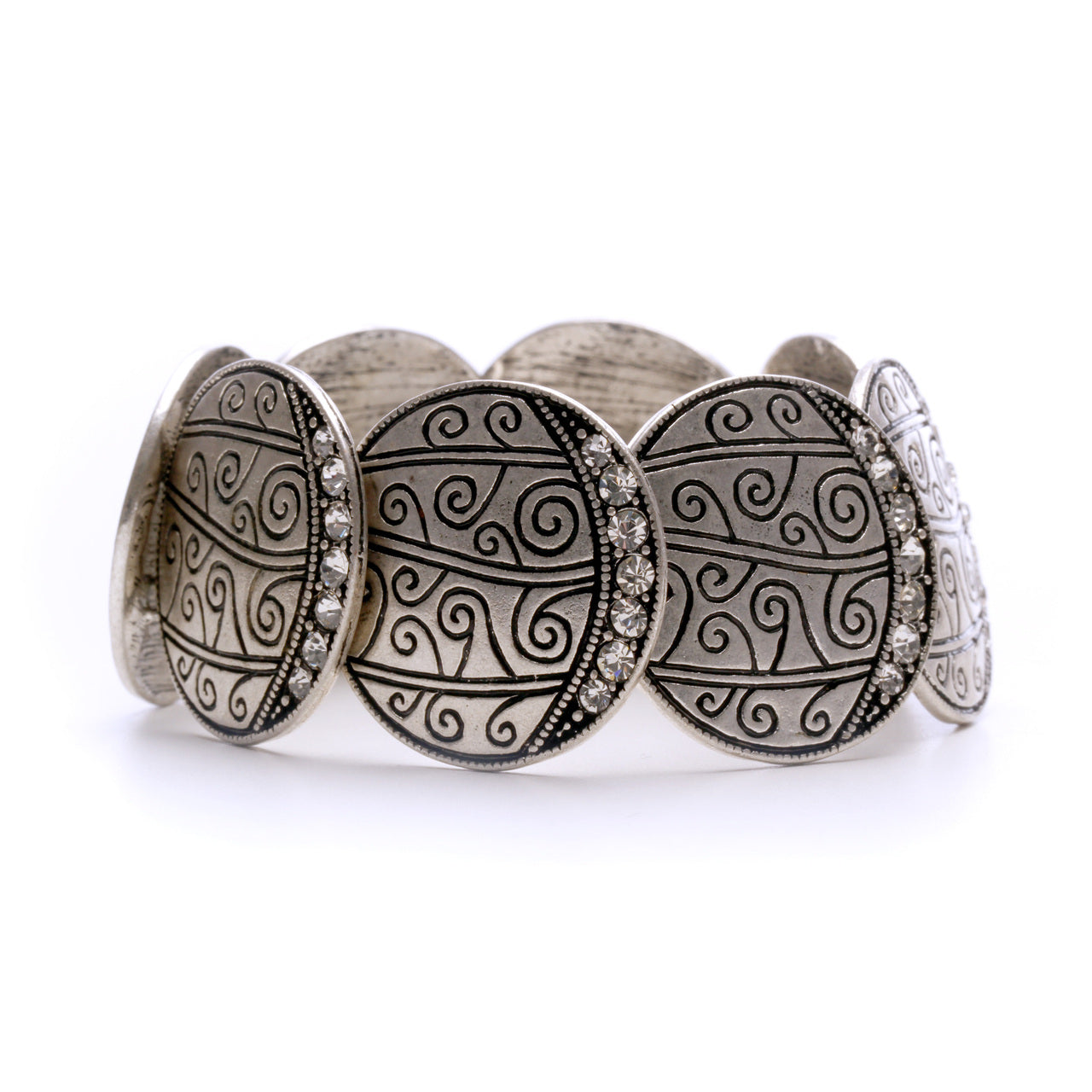 silver-disk-stretch-bracelet