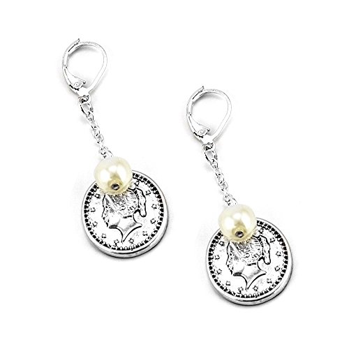 Roman Holiday Coin and Pearl Earrings