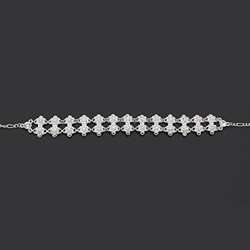 Elegant Crystal Choker Necklace with Aurora Borealis and Clear Crystals, Adjustable Silver Tone Wedding Special Occasion Necklace