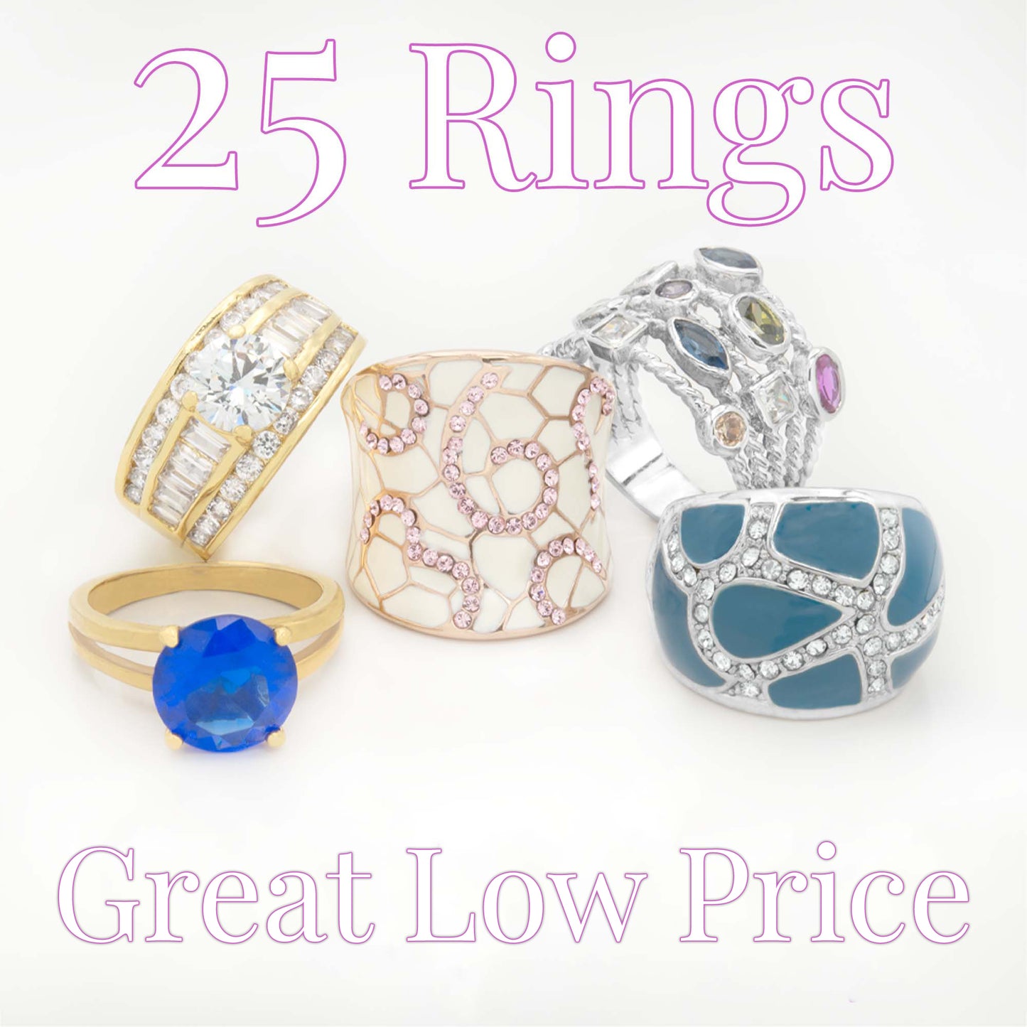 25 Piece Fashion Ring Surprise Mystery Bundle