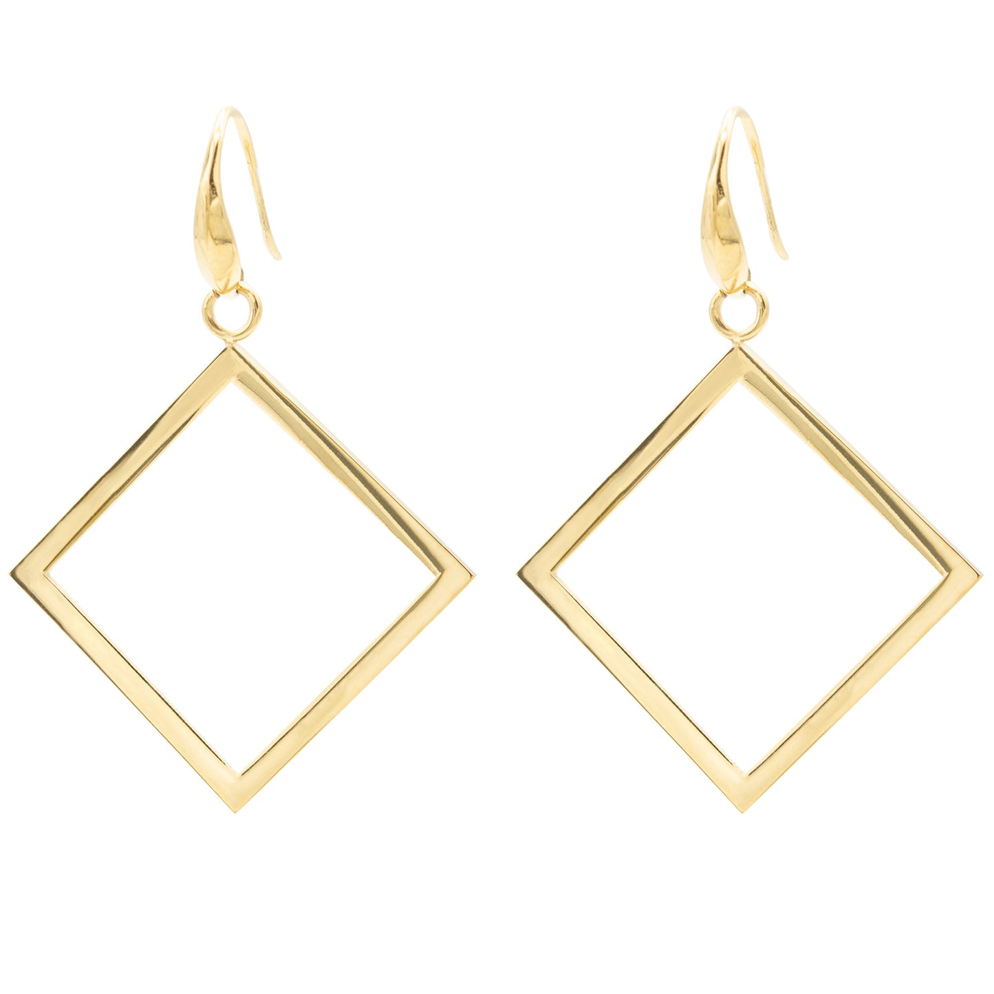 Modern Square Dangle Drop Earrings Gold Plated Stainless Steel Statement Earrings for Women