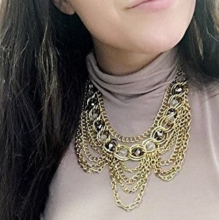 statement necklace-gold necklace-fashion necklace-womens fashion jewelry