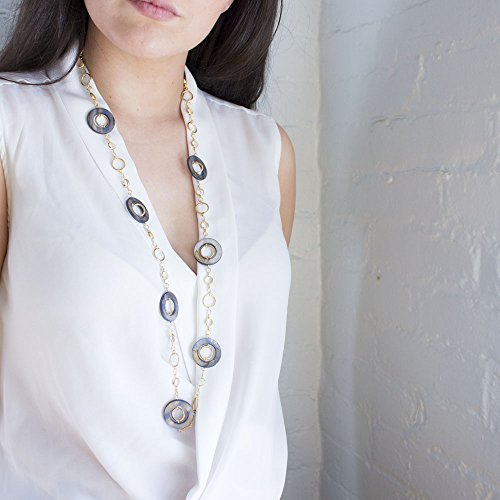 Gold Plated Necklace with Genuine Shell Disks