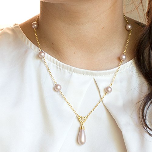 Pink Champagne Pearl Necklace