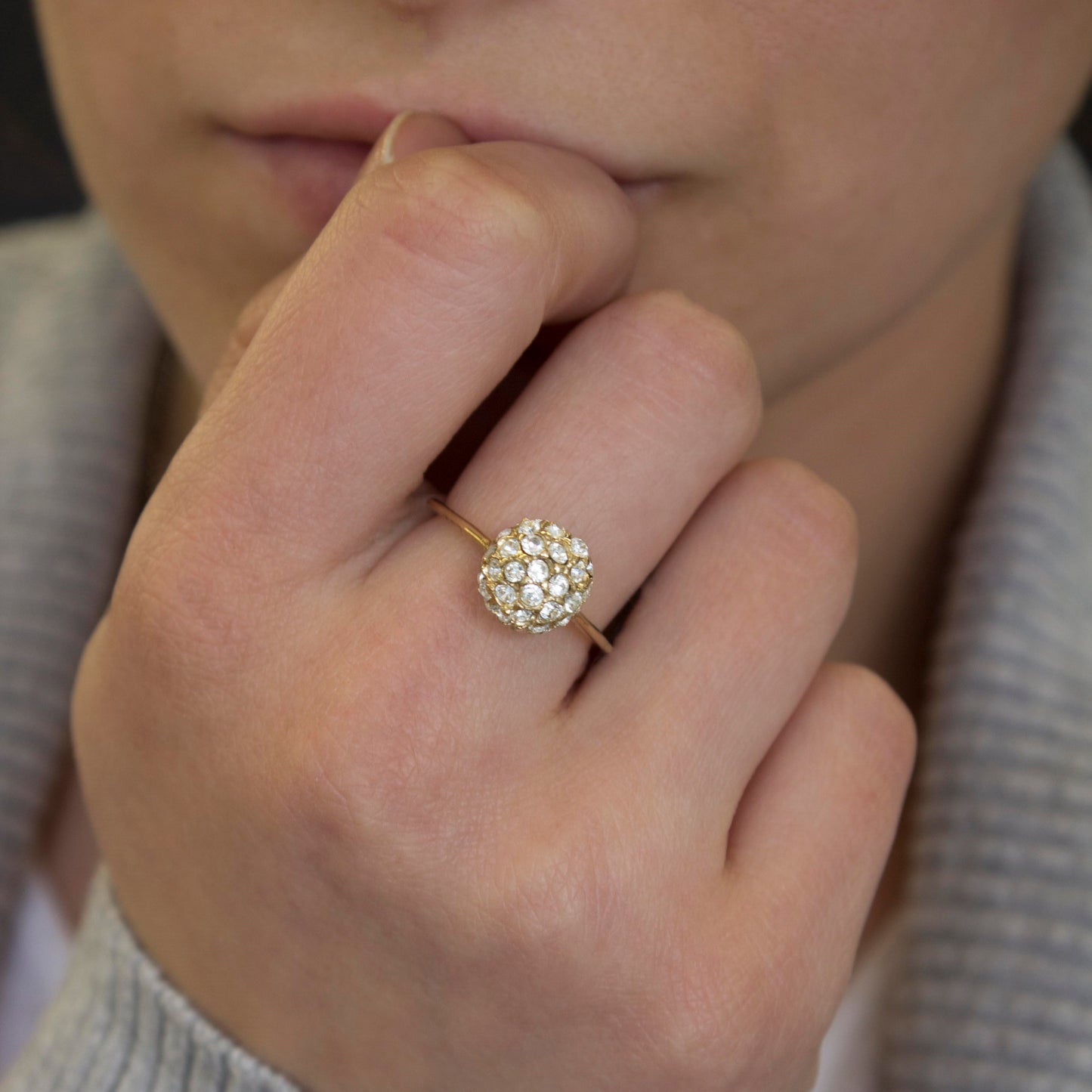 crystal ring-diamond ball ring-gold ring-cubic zirconia jewelry