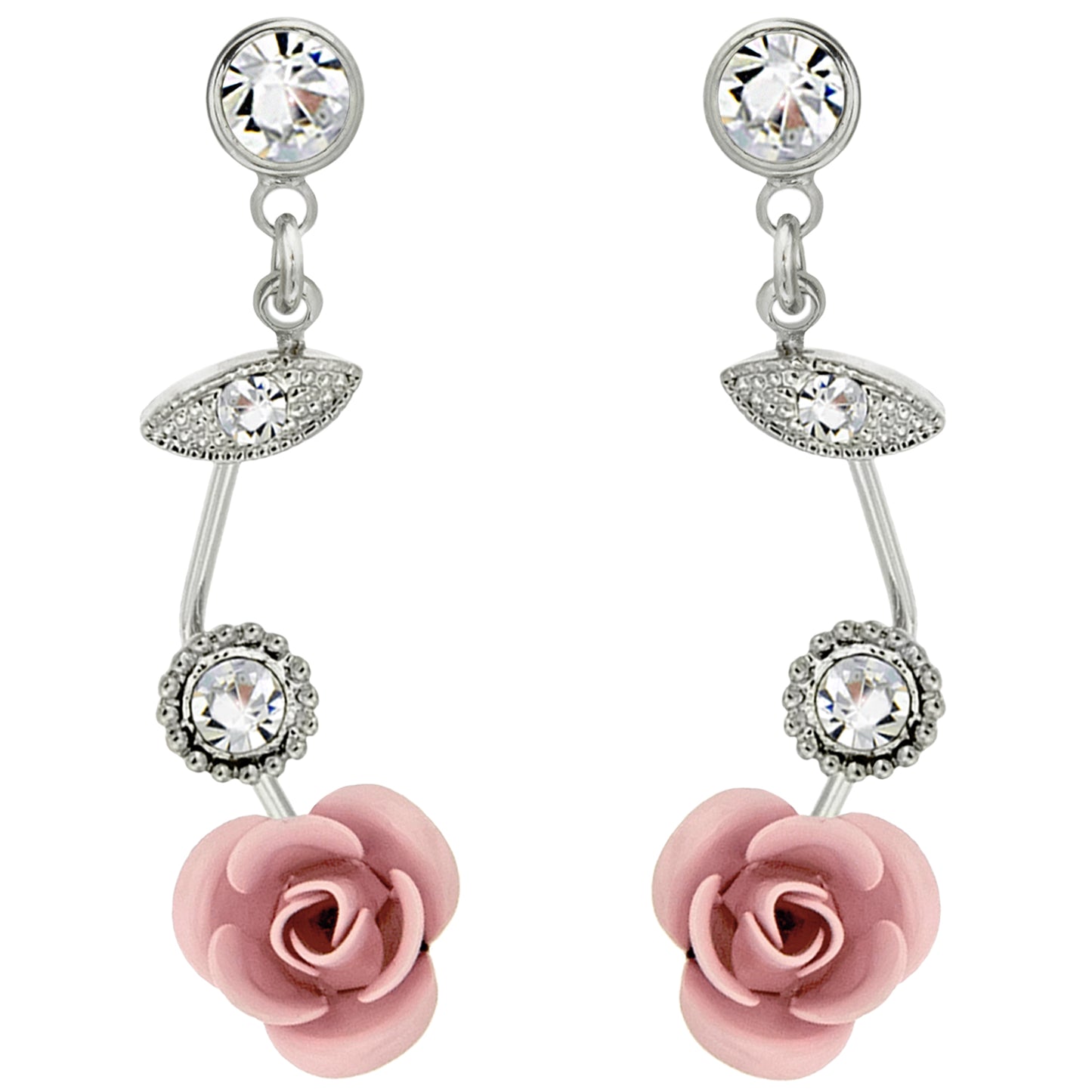 flower jewelry-pink rose jewelry-bridal jewelry-jewelry for the prom