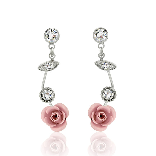 flower jewelry-pink rose jewelry-bridal jewelry-jewelry for the prom