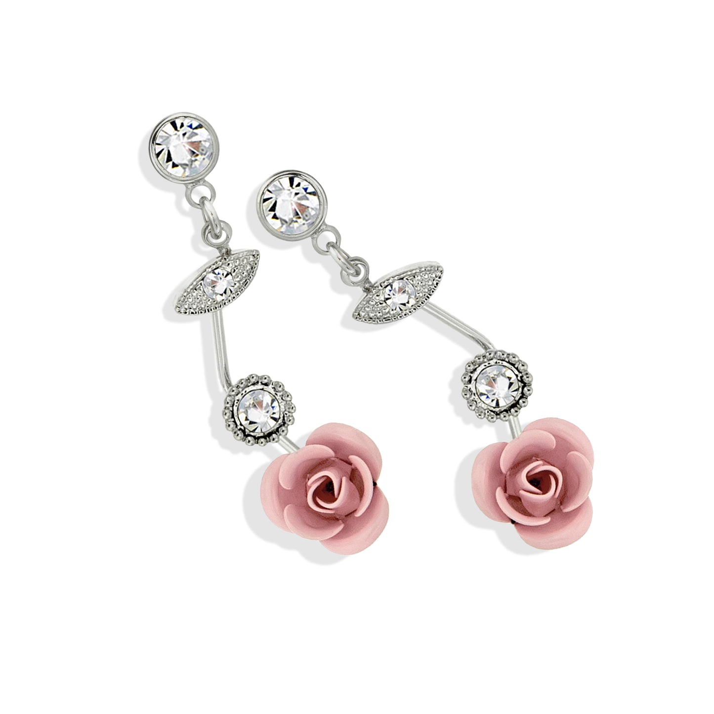 flower jewelry-pink rose jewelry-bridal jewelry-jewelry for the prom