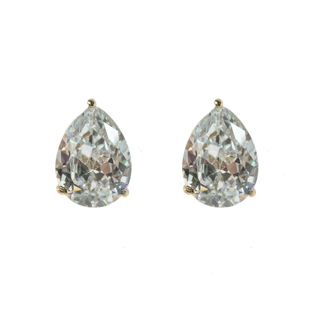 Elegant Teardrop Crystal Cubic Zirconia Stud Earrings for Wedding, Bridal, Special Occasions