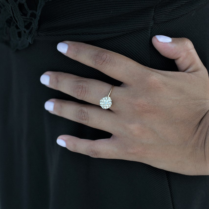 crystal ring-diamond ball ring-gold ring-cubic zirconia jewelry