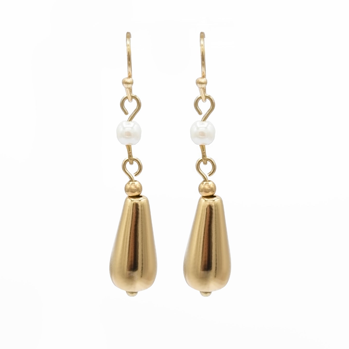 womens gold and pearl earrings-drop earrings-dangle earrings for girls-wedding earrings-pearls