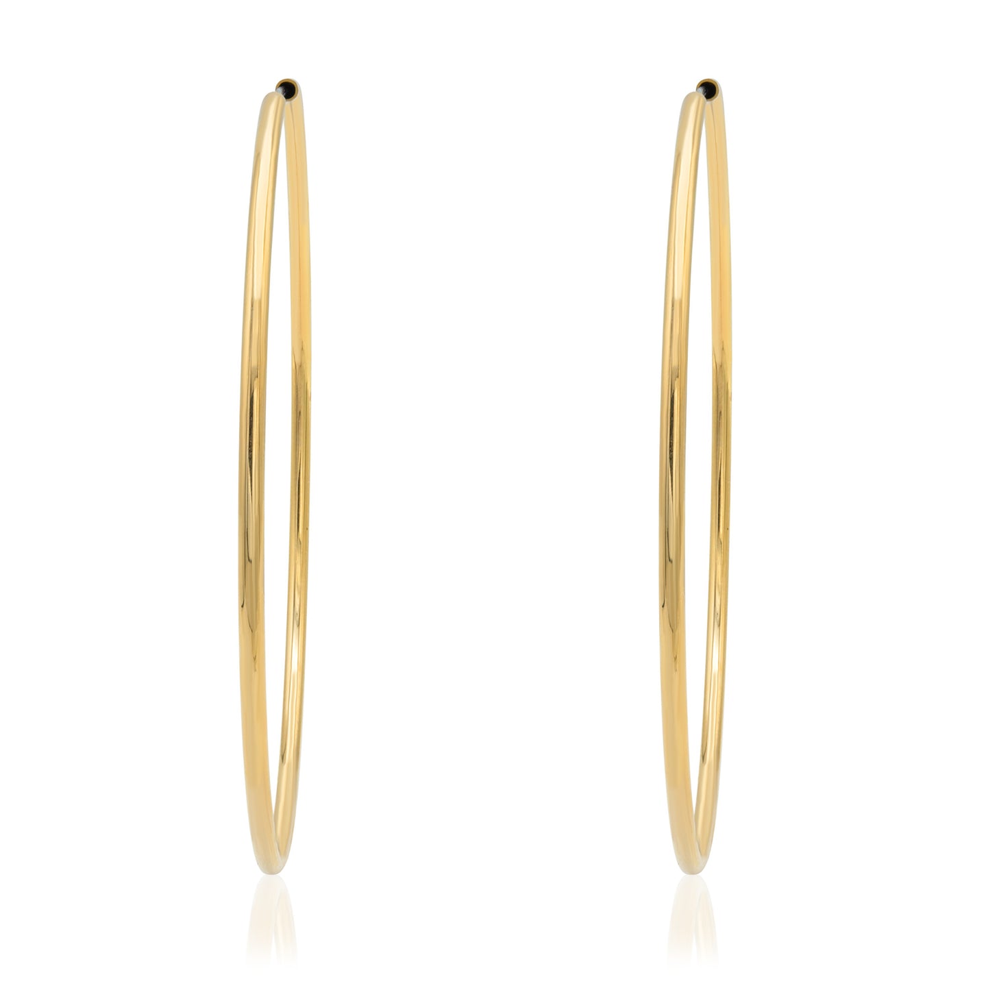 3 Inch Large Gold Tone Hoop Earrings - Lightweight Classic Wire Hoops for Women