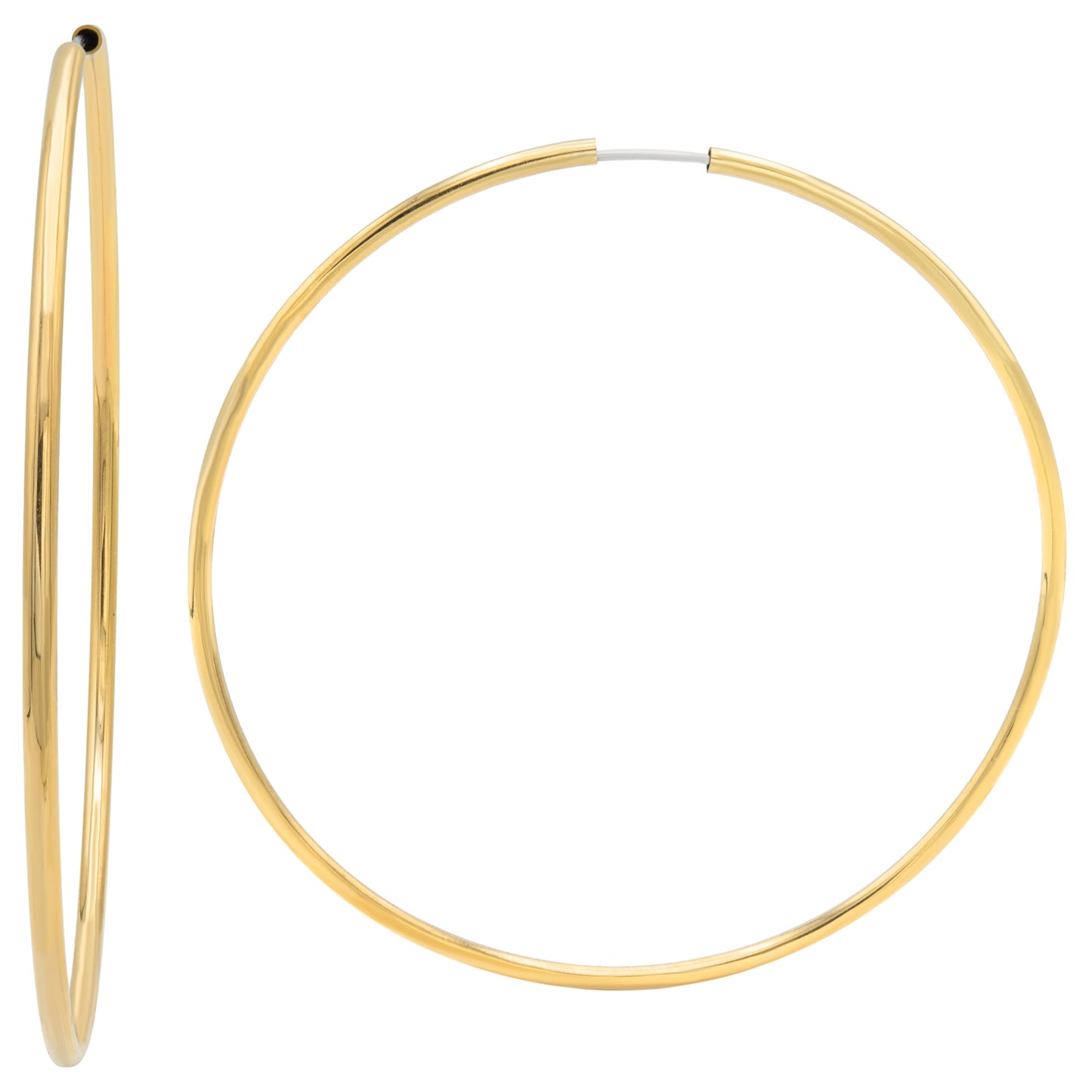3 Inch Large Gold Tone Hoop Earrings - Lightweight Classic Wire Hoops for Women