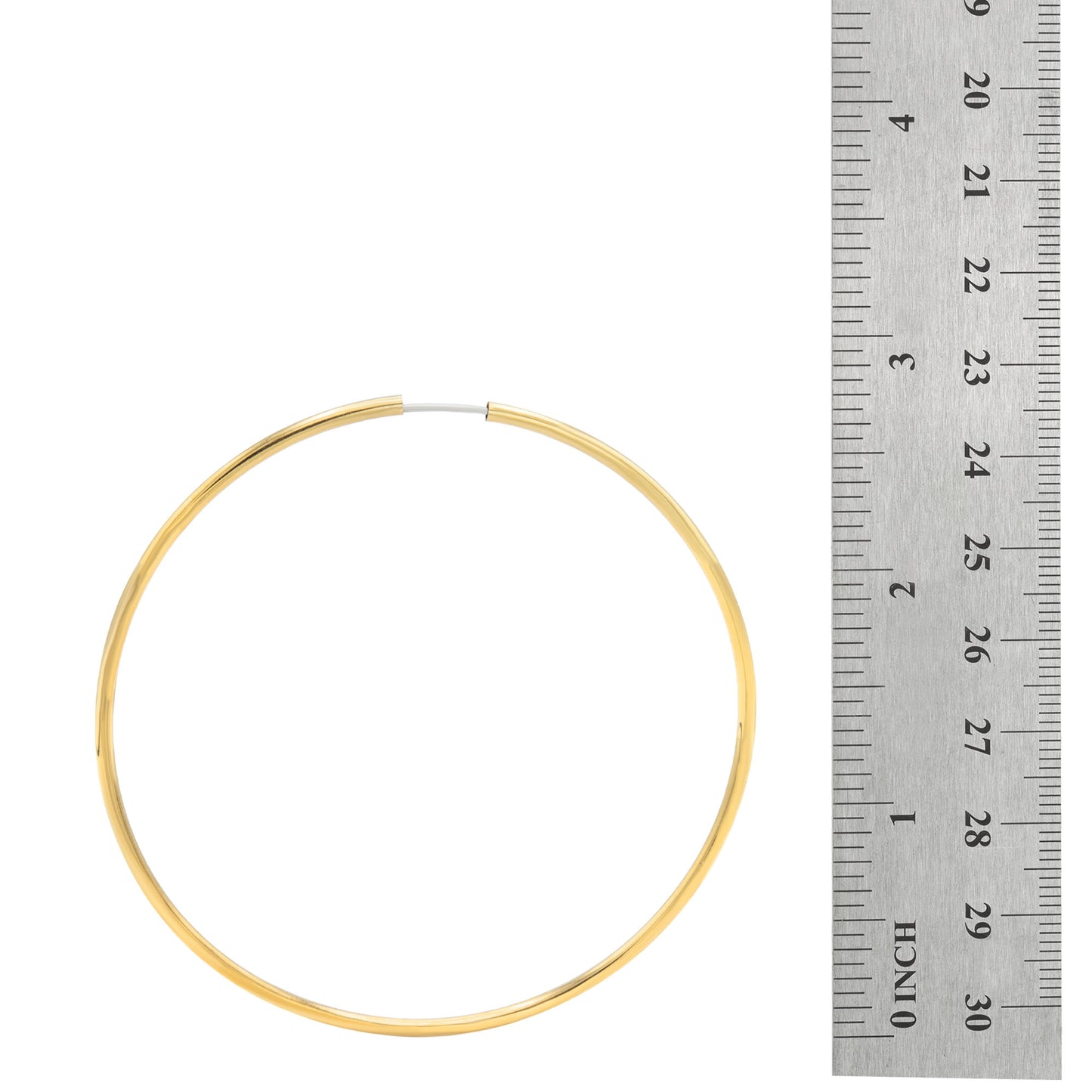 3 Inch Large Gold Tone Hoop Earrings - Lightweight Classic Wire Hoops for Women