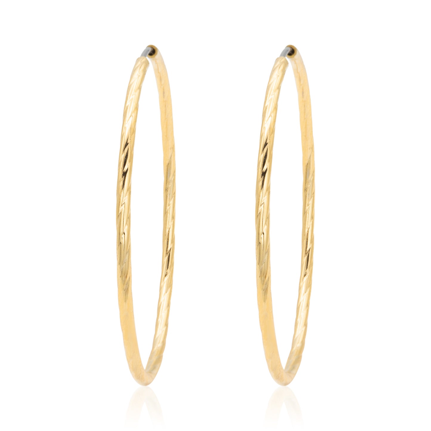 Textured Gold Tone Hoop Earrings