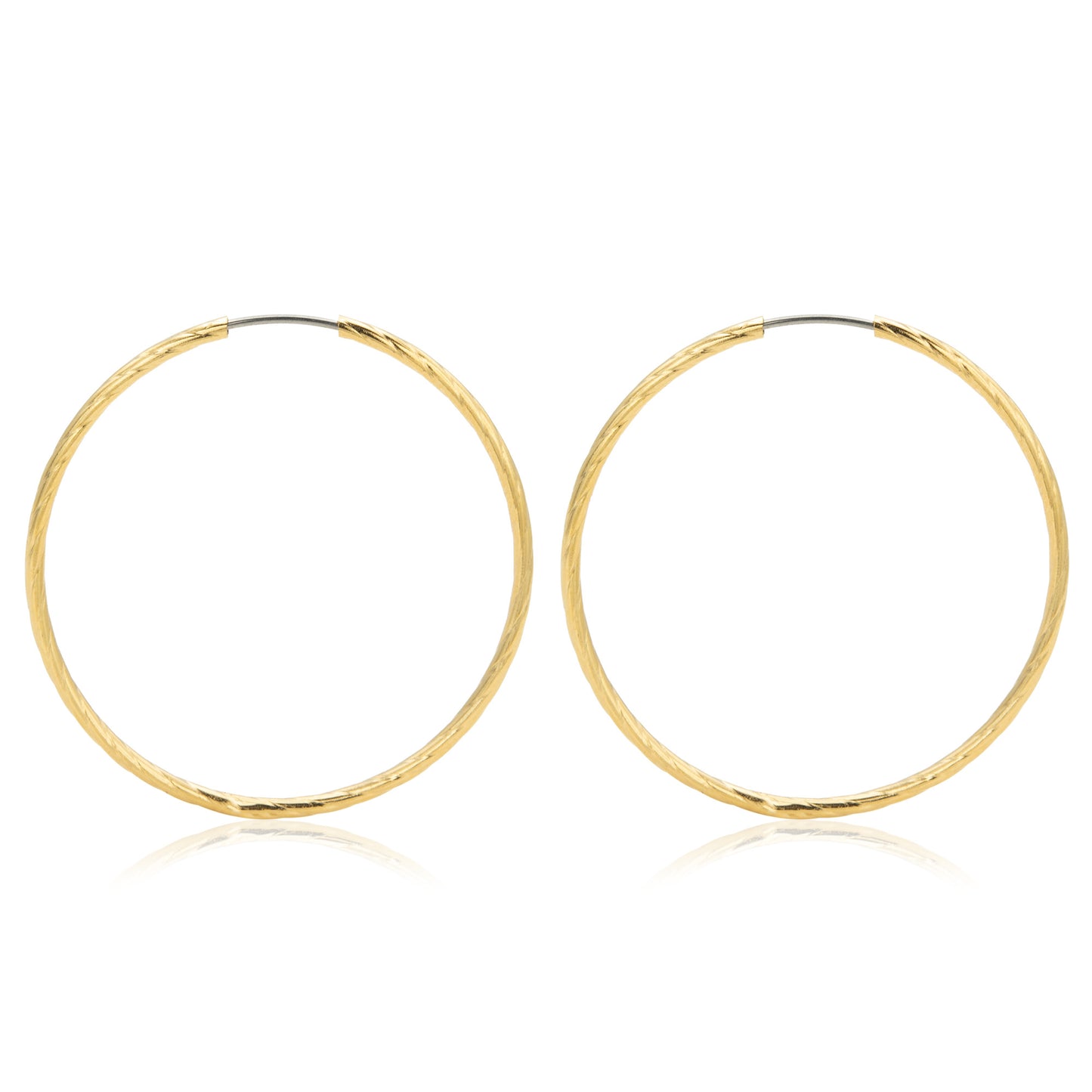 Textured Gold Tone Hoop Earrings
