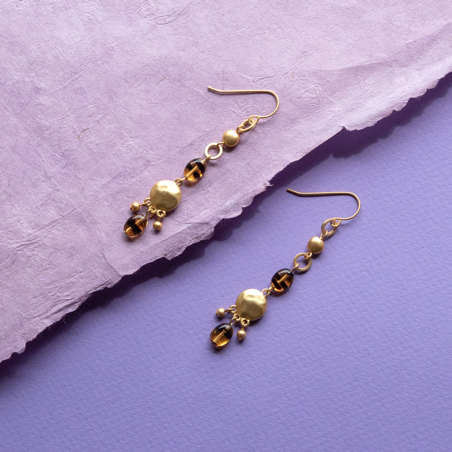 Safari Long Beaded Earrings 2-3/4 Inches Long