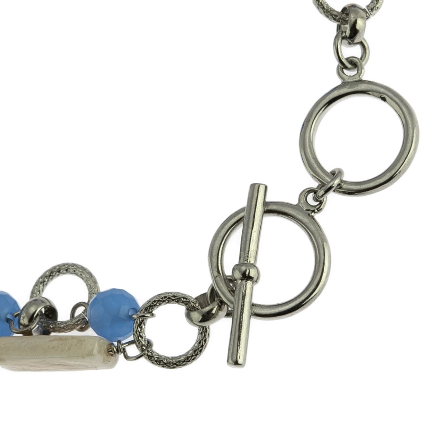 Socialite Blue Quartz and Bohemian Coin Pearl Bracelet