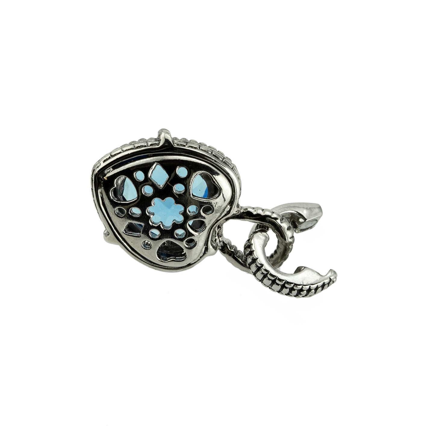 Silver-heart-pendant-aquamarine-blue-glass-heart-insert-Designer-inspired