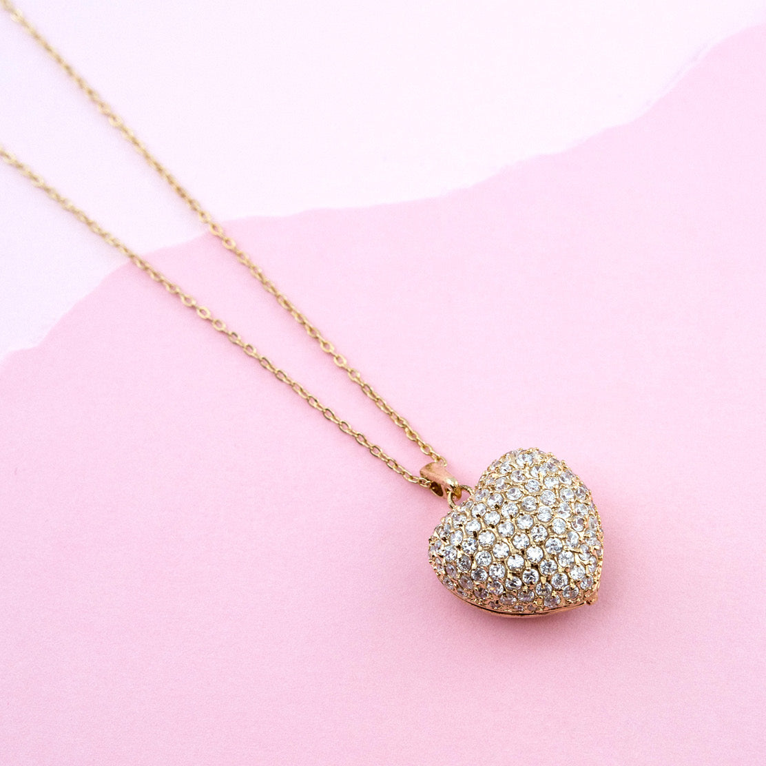 heart necklace-crystal heart jewelry