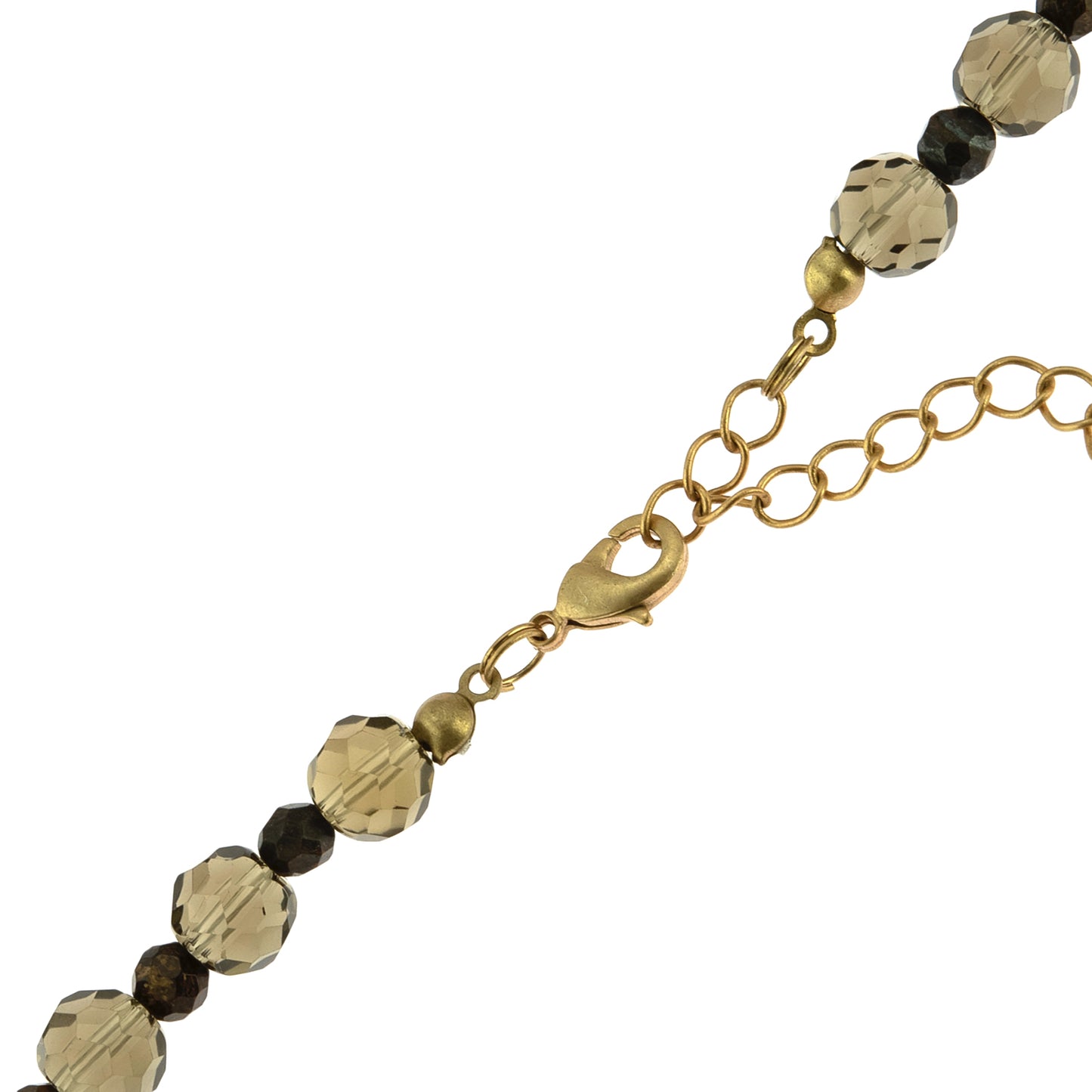 Handcrafted Genuine Jasper and Tiger Eye Beaded Necklace with Glass Accents - 18 inch Natural Stone Statement Necklace