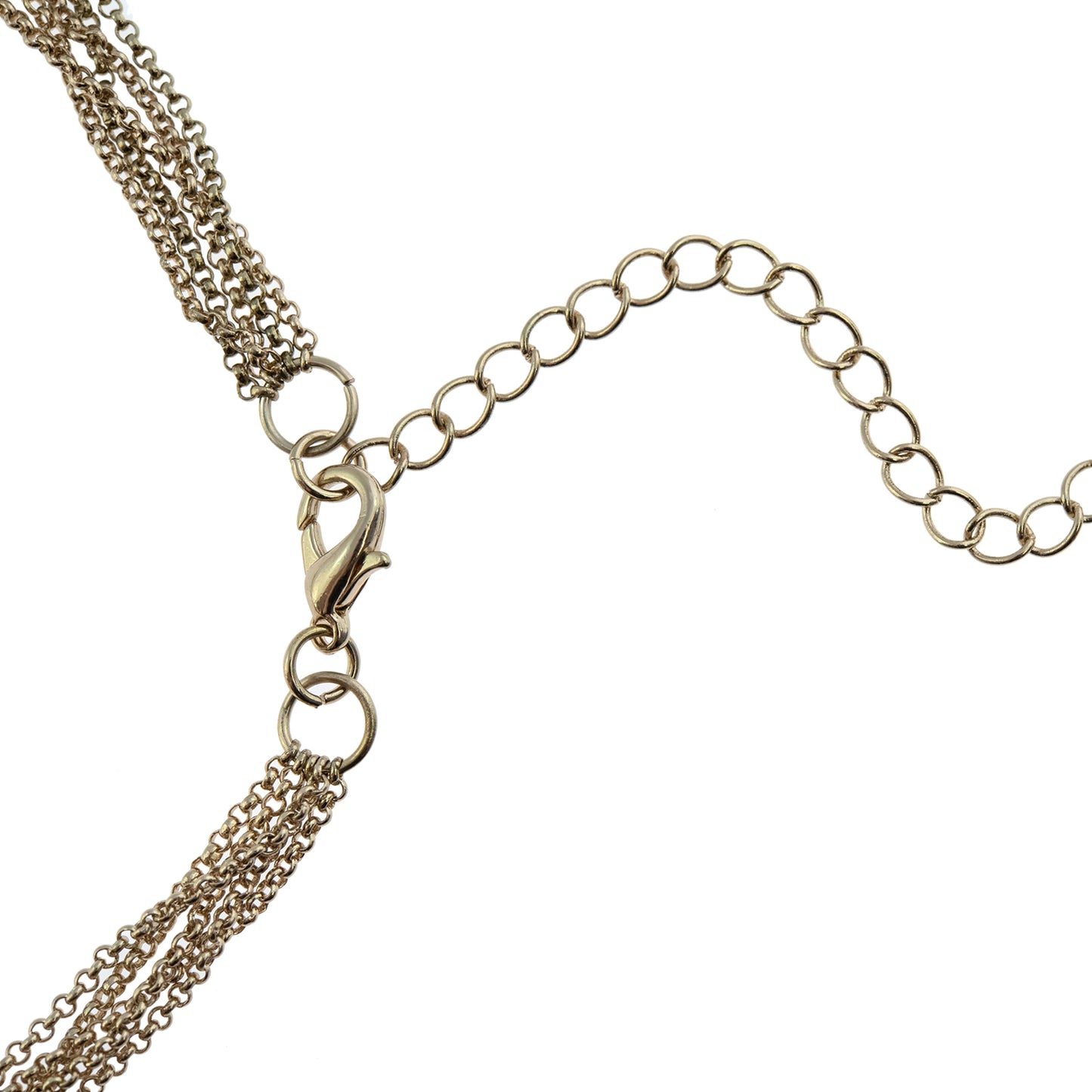 Elegant 5-Strand Pearl Bead Statement Necklace with Crystal Accents and Gold Tone Details