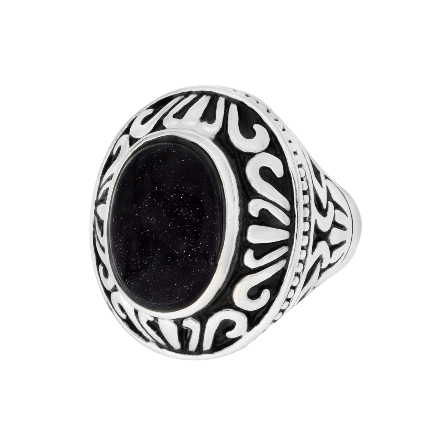 Purple Sandstone Statement Ring with Vintage Design