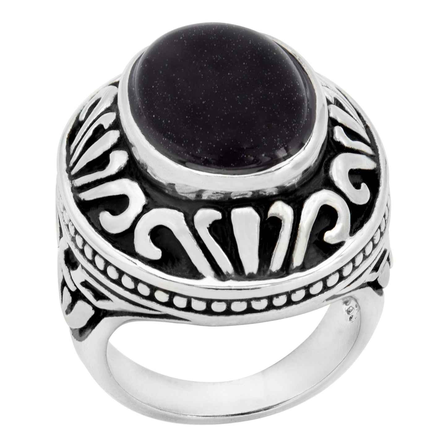 Purple Sandstone Statement Ring with Vintage Design