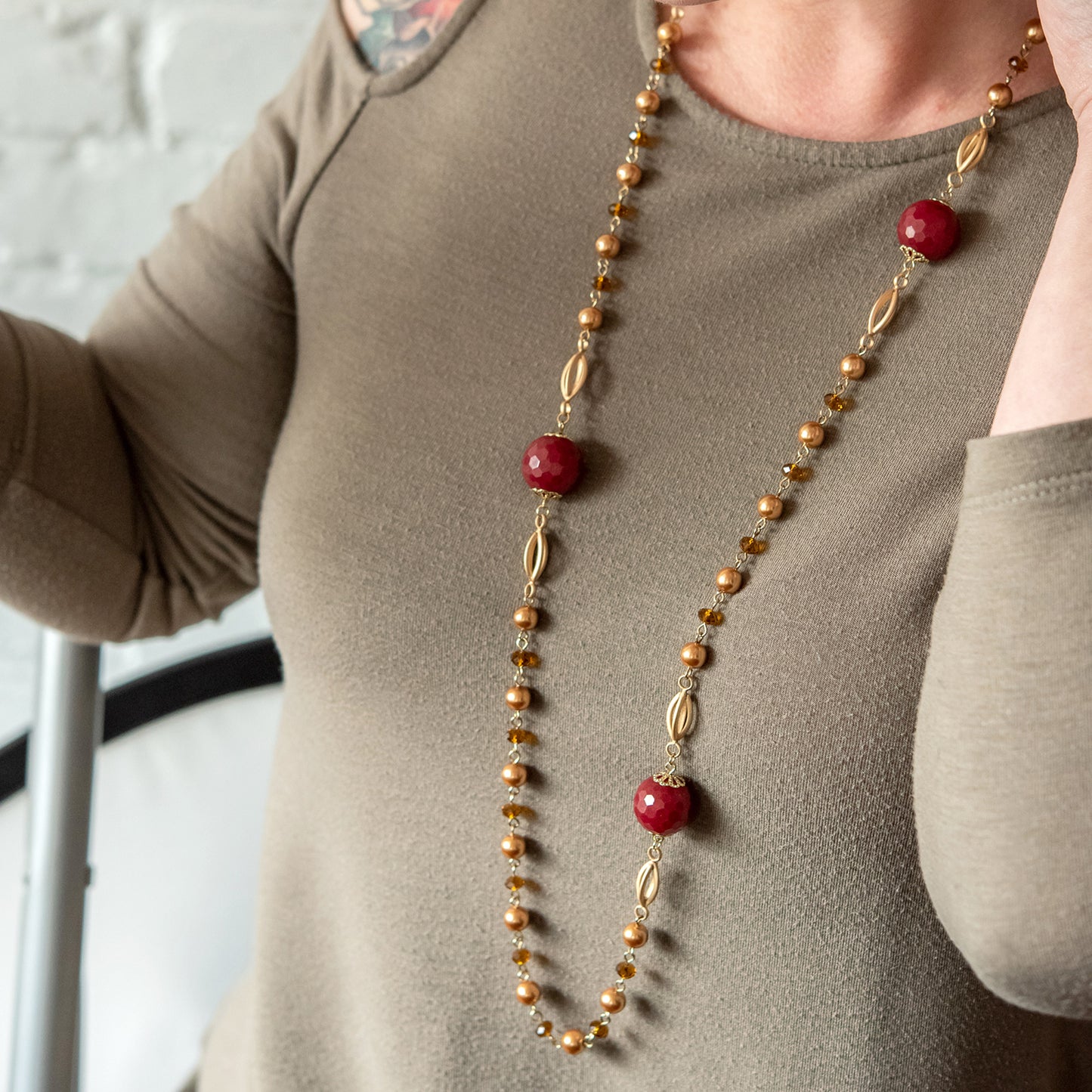 genuine jade necklace-long chain necklace