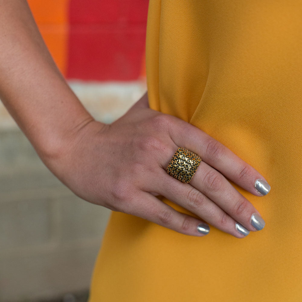 Cross Pattern Statement Ring