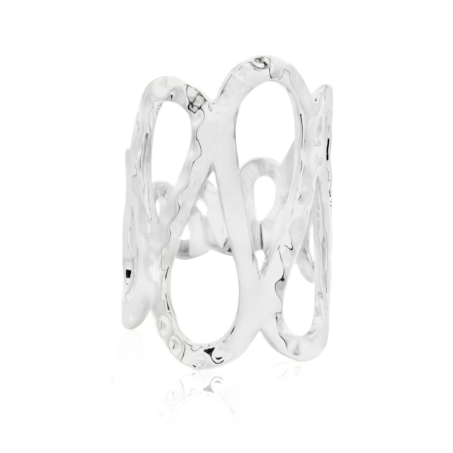 Wide Band Geometric Cutout Ring