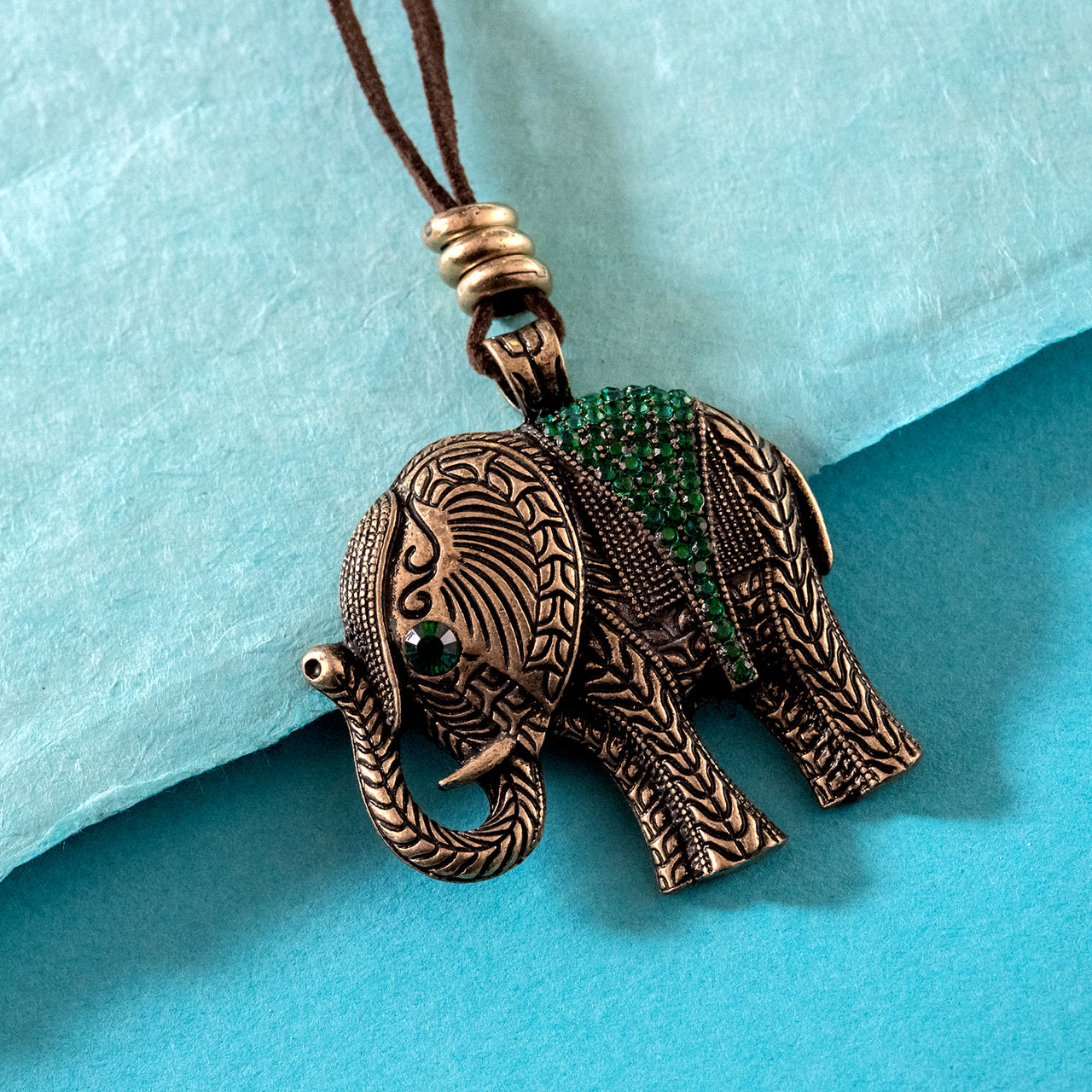 Lucky Elephant Crystal Pendant Necklace