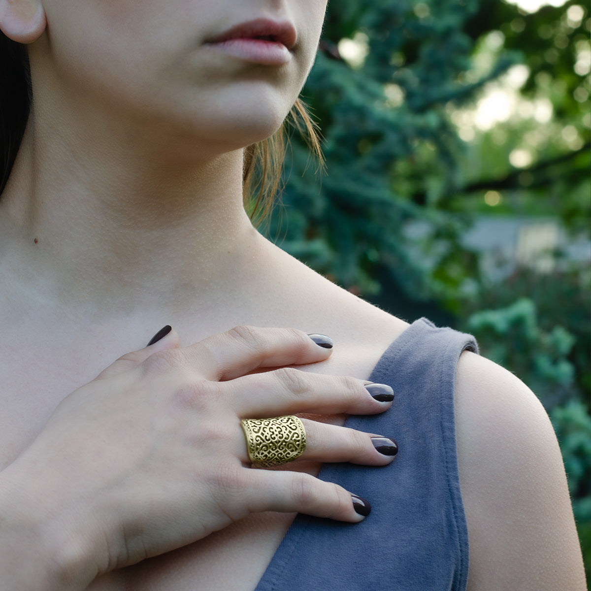 Vintage Filigree Statement Ring