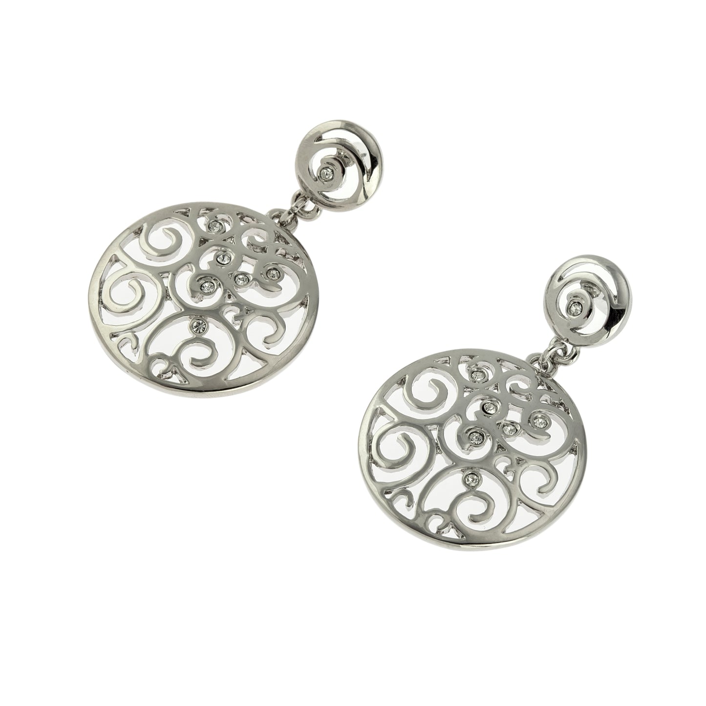 Fancy Lace Crystal Dangle Earrings