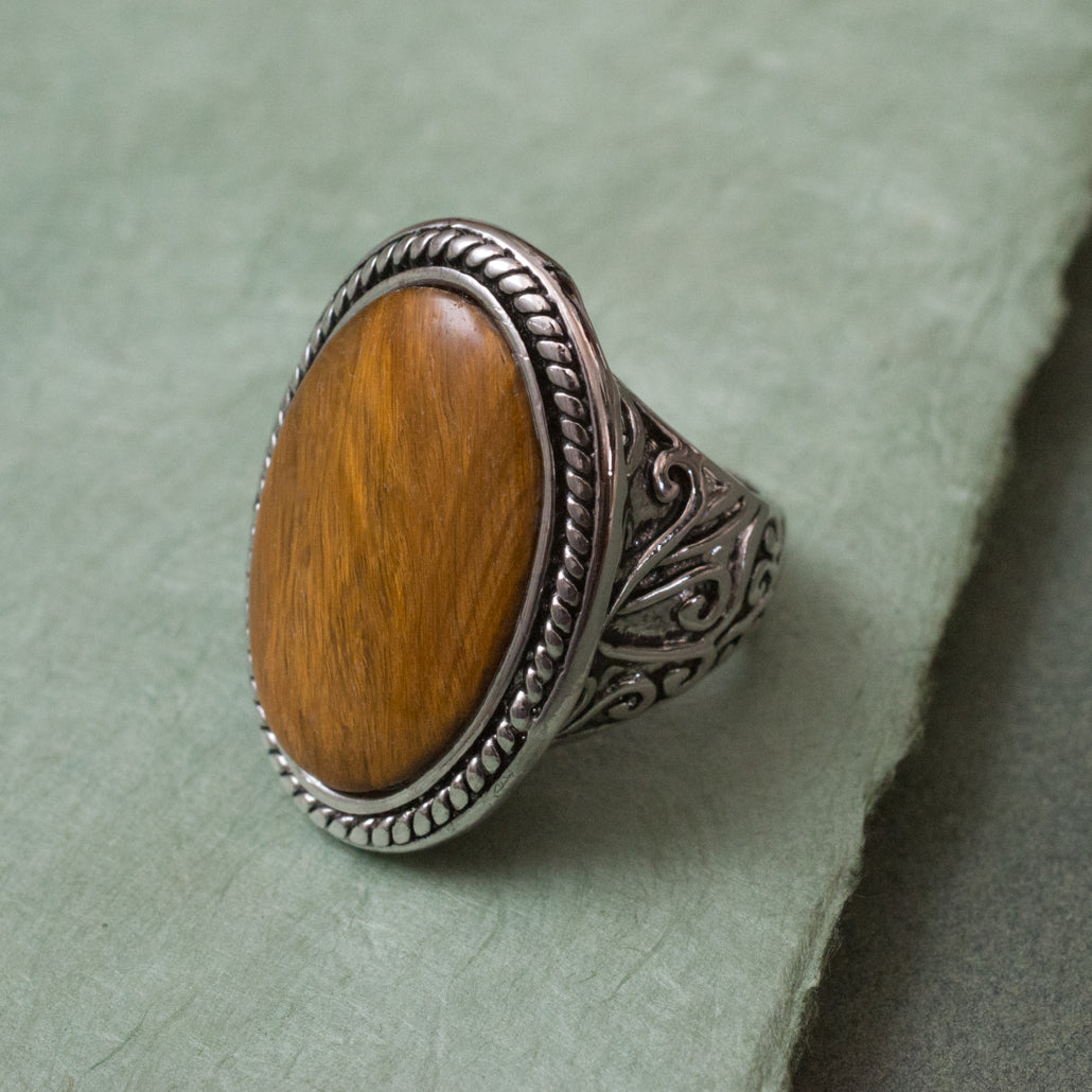 genuine stone rings-tiger eye jewelry-silver ring-statement rings