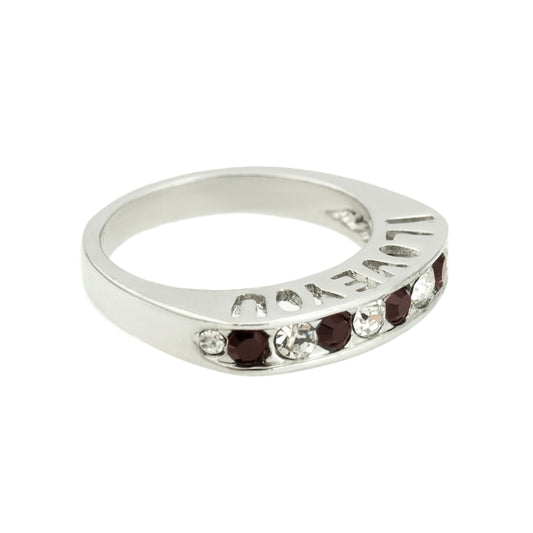 I-LOVE-YOU-Stacking-Band-ring-Garnet-Clear-Austrian-Crystals-valentine's-day