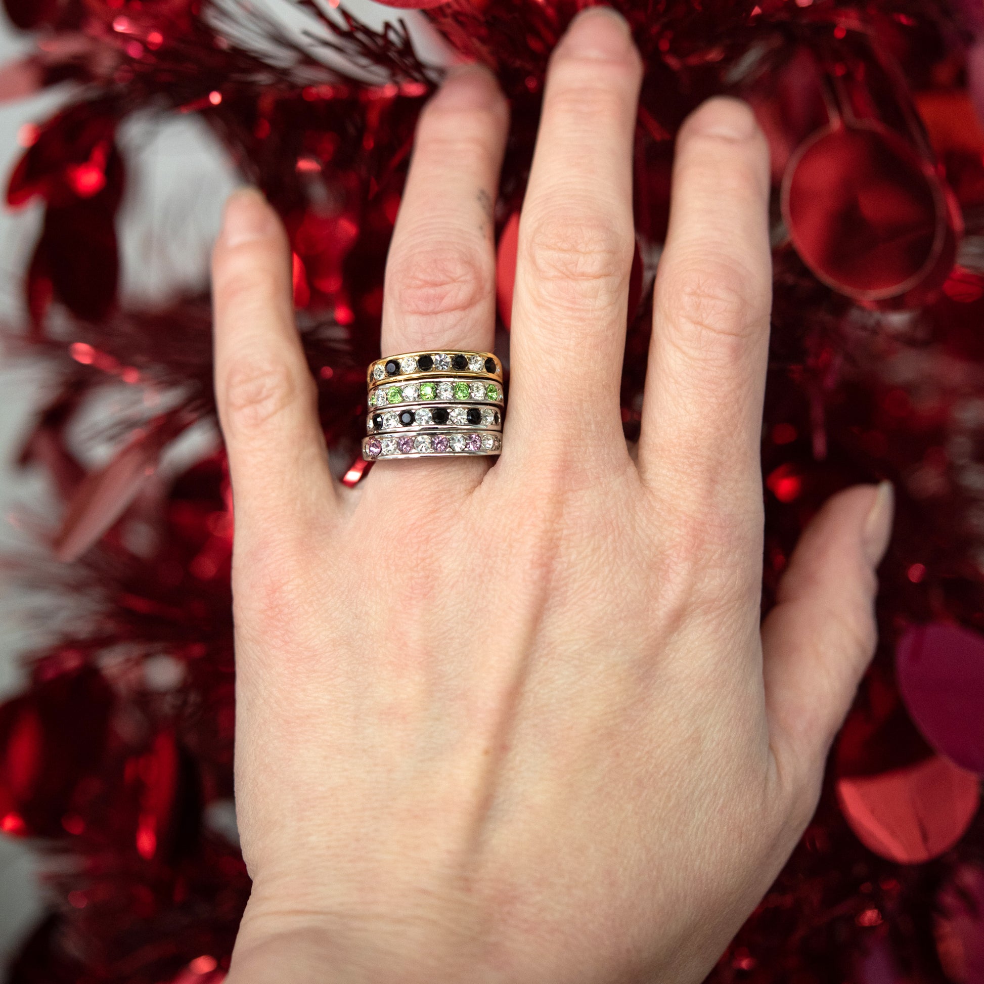 I-LOVE-YOU-Stacking-Band-ring-Garnet-Clear-Austrian-Crystals-valentine's-day