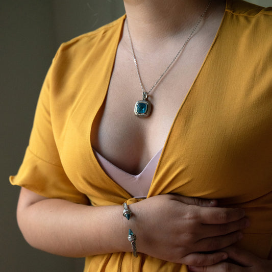 designer look jewelry-blue pendant-aquamarine jewelry-womens jewelry-womens necklace