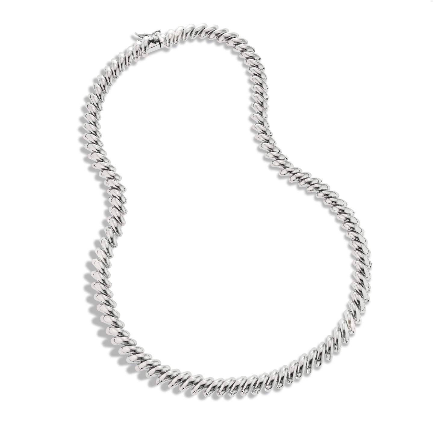 white gold necklace-silver necklace