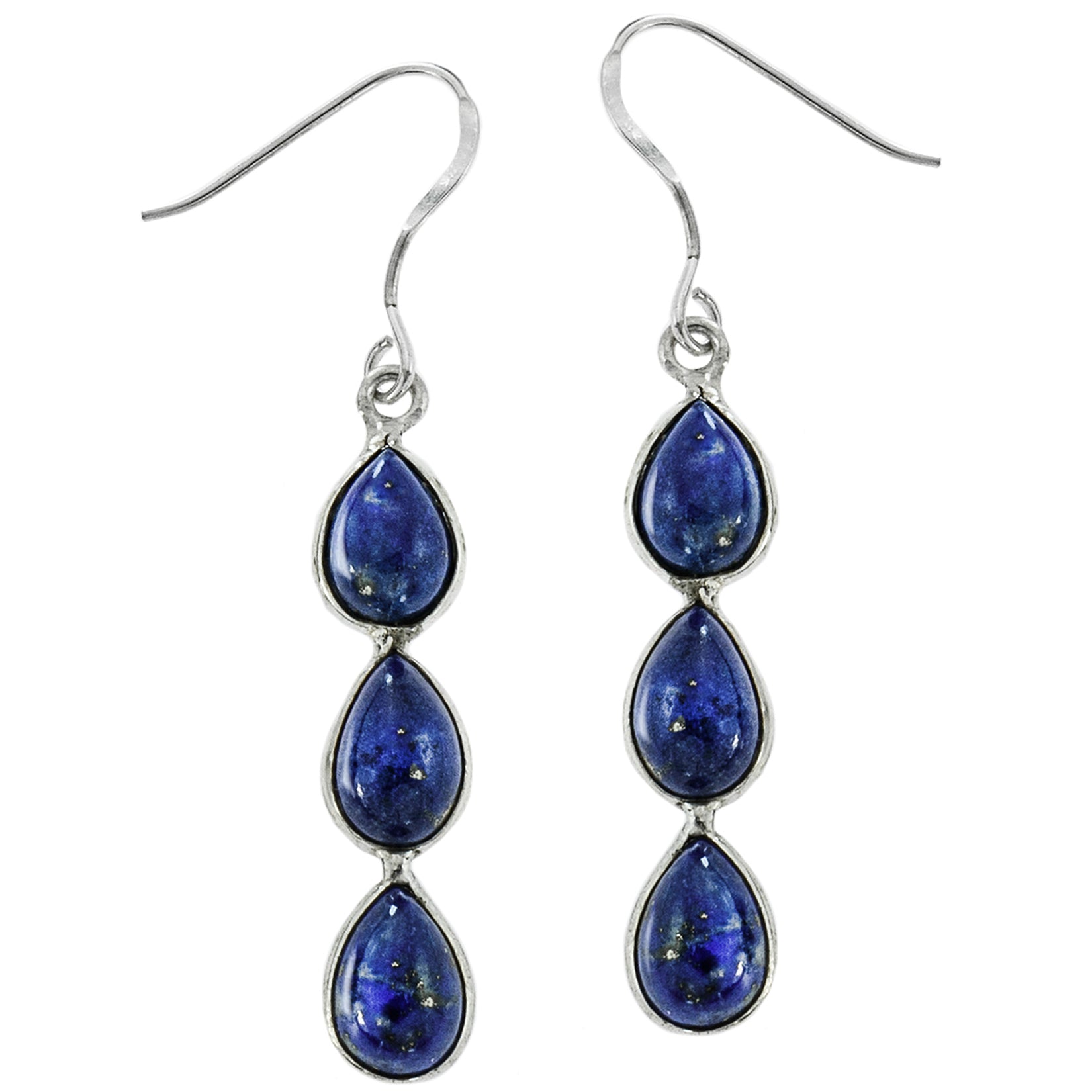 genuine stone earrings-blue lapis earrings-dangle earrings-womens earrings